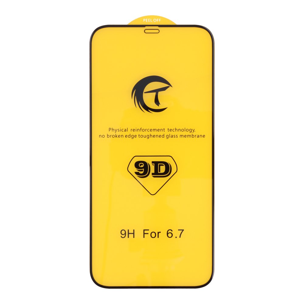 9D Full Screen Tempered Glass Screen Protector for iPhone 12 Pro Max Black (6.7)
