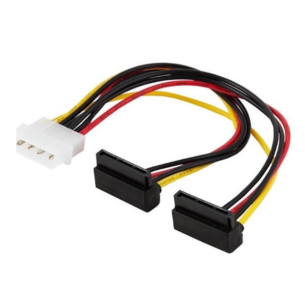 SAVIO AK-19 Power Cable MOLEX 4 Pin (M) – 2 x SATA 15 pin (F) Angled