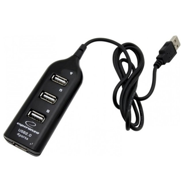 Esperanza EA116 Interface Hub 480 Mbit/s Black