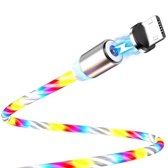 FLOVEME YXF204096 1m 2A USB to Micro USB Luminous Magnetic Charging Cable (Colour)