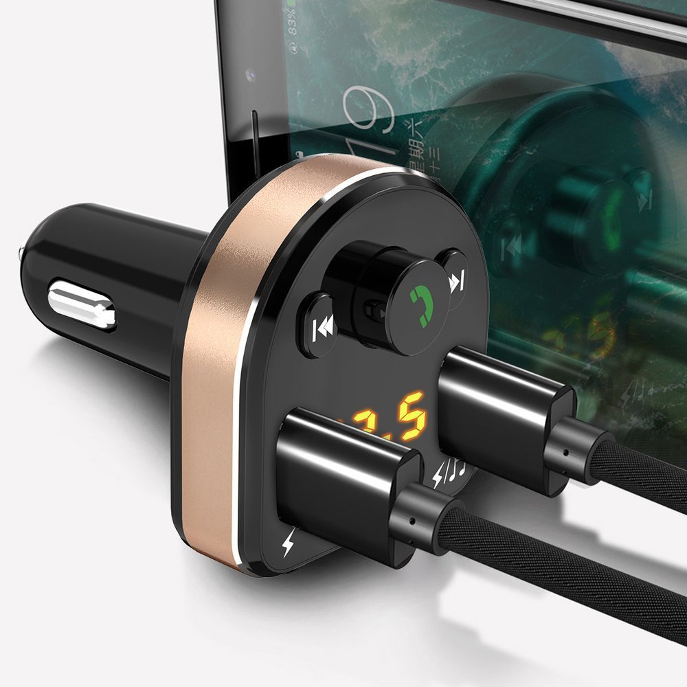Dudao FM Transmitter Bluetooth car charger MP3 3.1 A 2x USB black (R2Pro black) - Image 3
