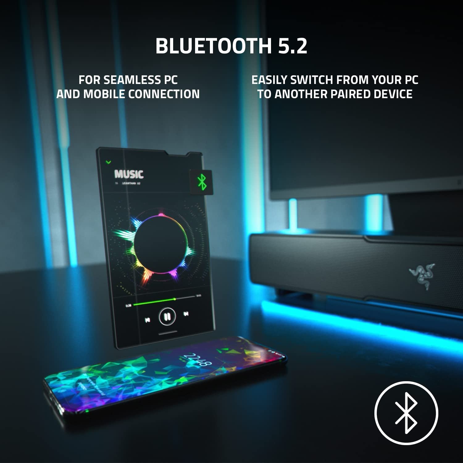 Razer LEVIATHAN V2 – RGB Gaming Sound Bar – THX Spatial 7.1 Audio Razer LEVIATHAN V2 – RGB Gaming Sound Bar – THX Spatial 7.1 Audio
