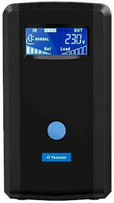 Tescom Leo Plus LCD 650A UPS Line-Interactive 650VA 390W με 2 Schuko Πρίζες Tescom Leo Plus LCD 650A UPS Line-Interactive 650VA 390W με 2 Schuko Πρίζες