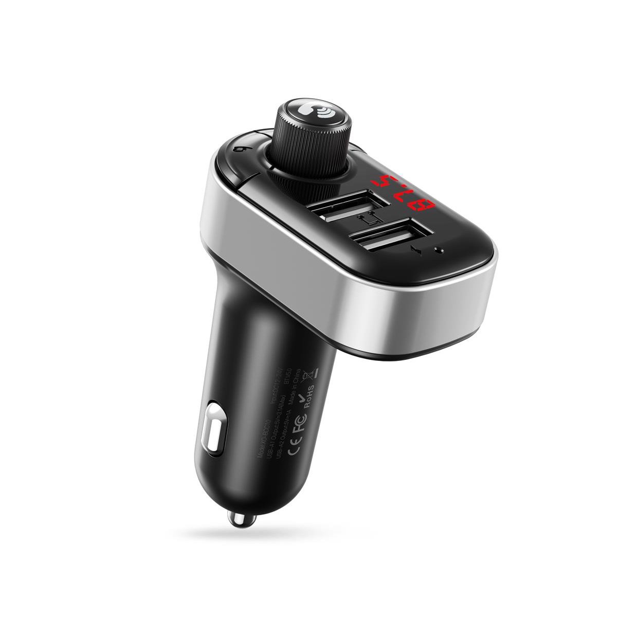 XO FM Transmitter Αυτοκινήτου BCC010 με Bluetooth / Type-C / USB 16.006.0186