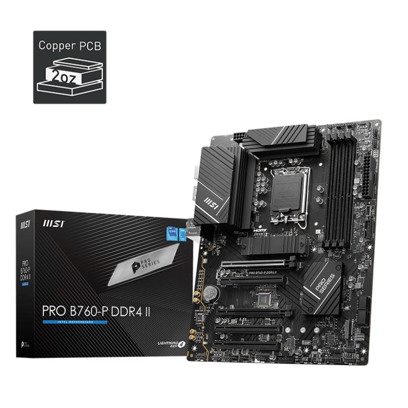 MSI Pro B760-P DDR4 II Motherboard ATX με Intel 1700 Socket (7E29-001R)