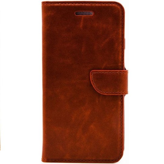 Stylish Book Case for Huawei Y9 2018 Brown