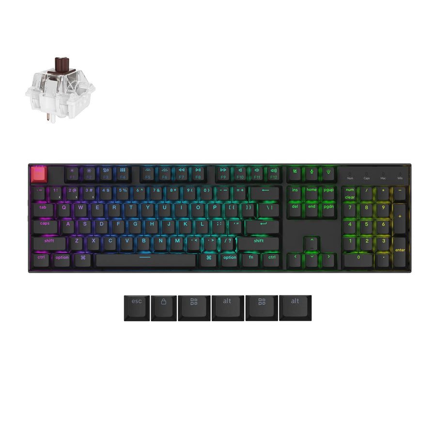 Keychron K10 V2 (K10X-B3) QMK Wireless Mechanical Keyboard Brown Switch RGB 100% US Layout Keychron K10 V2 (K10X-B3) QMK Wireless Mechanical Keyboard Brown Switch RGB 100% US Layout