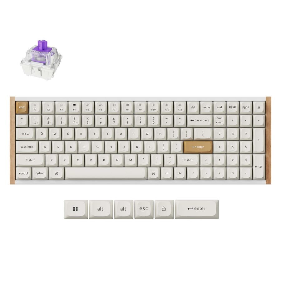 Keychron K4 HE (K4H-Q1) Special Wood Edition White Wireless Magnetic Hall Effect RGB Keyboard 96% US Keychron K4 HE (K4H-Q1) Special Wood Edition White Wireless Magnetic Hall Effect RGB Keyboard 96% US