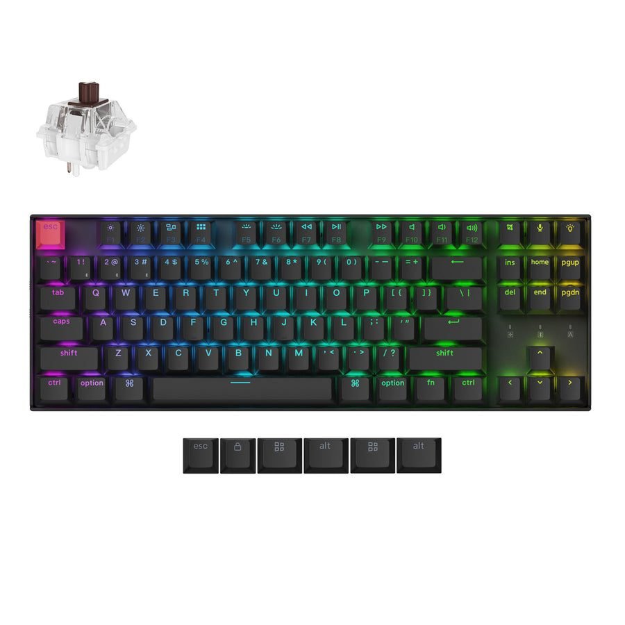 Keychron K8 V2 (K8X-H3) QMK Wireless Mechanical Keyboard Brown Switch HotSwap RGB 80% US Layout Keychron K8 V2 (K8X-H3) QMK Wireless Mechanical Keyboard Brown Switch HotSwap RGB 80% US Layout