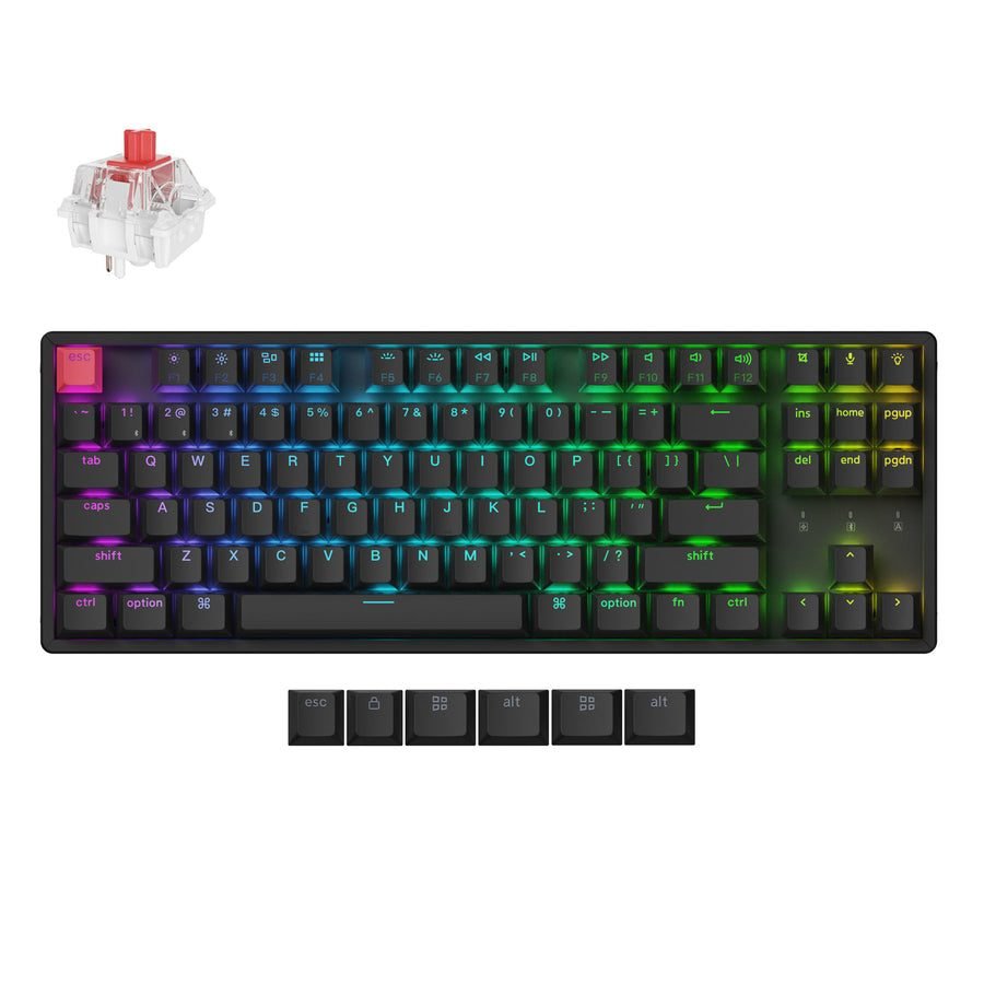 Keychron K8 V2 (K8X-C1) QMK Wireless Mechanical Keyboard Red Switch RGB 80% US Lay Aluminum Frame Keychron K8 V2 (K8X-C1) QMK Wireless Mechanical Keyboard Red Switch RGB 80% US Lay Aluminum Frame