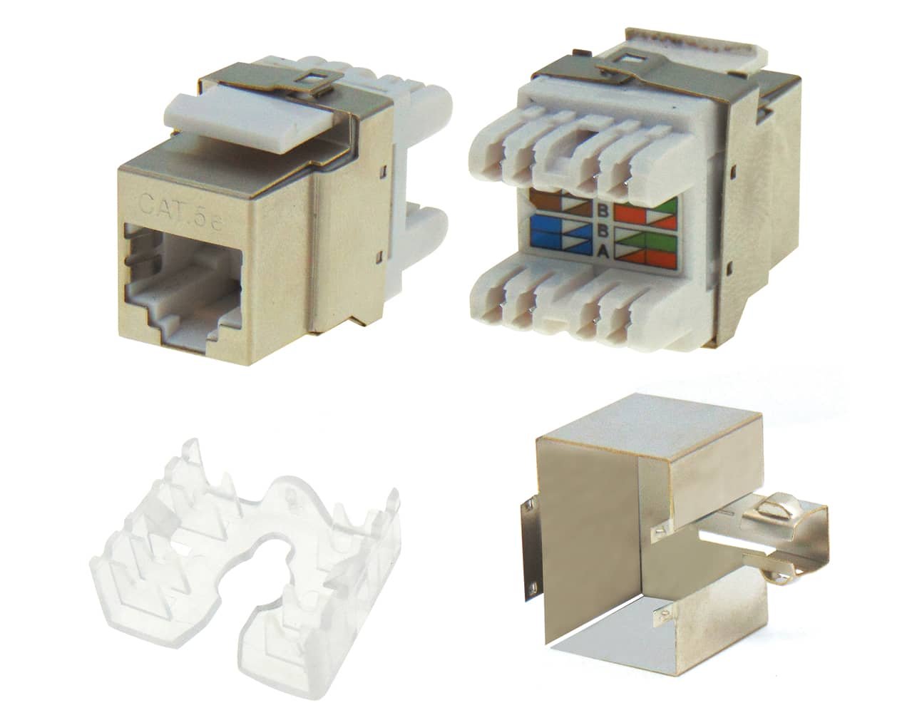 KEYSTONE JACK RJ45 FTP CAT 5e KRONE TYPE 180° ΠΡΙΖΑΣ / PATCH PANEL ΑΣΗΜΙ SW1008S SUT - Τεμάχια 5