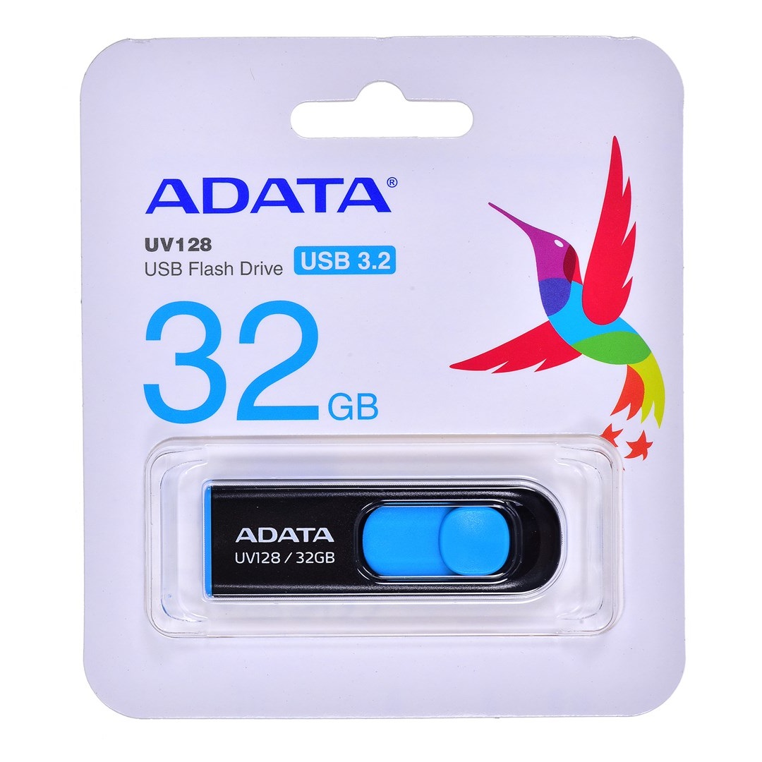 ADATA DashDrive UV128 32GB USB flash drive USB Type-A 3.2 Gen 1 (3.1 Gen 1) Black,Blue