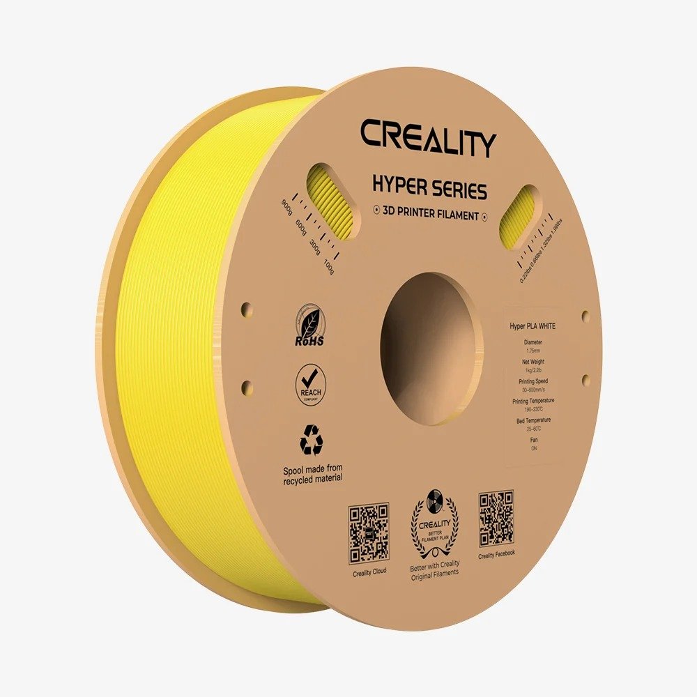 Creality Hyper PLA Yellow 3D Printer Filament, High Speed, 1 kg Spool1.75 Creality Hyper PLA Yellow 3D Printer Filament, High Speed, 1 kg Spool1.75
