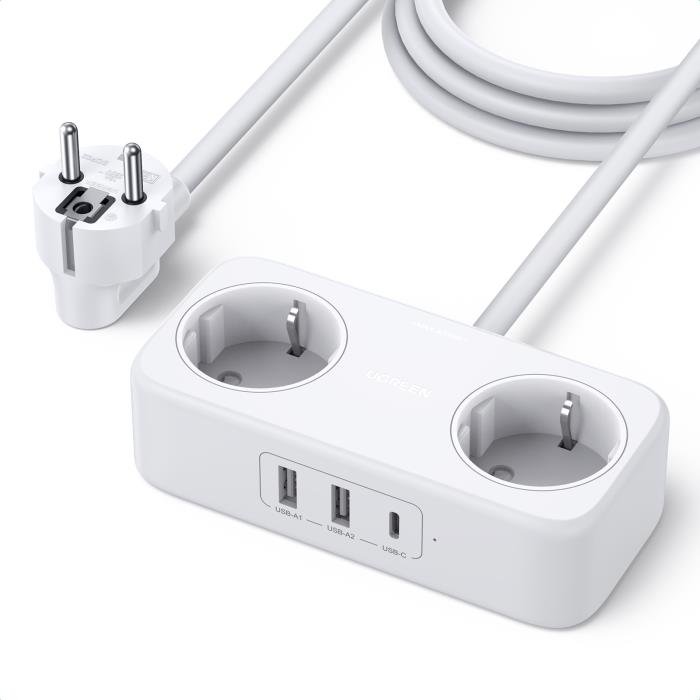 Πολύπριζο Ασφαλείας 2 Θέσεων UGREEN CD280 50683 και 3 Θέσεις Φόρτισης PD 30W