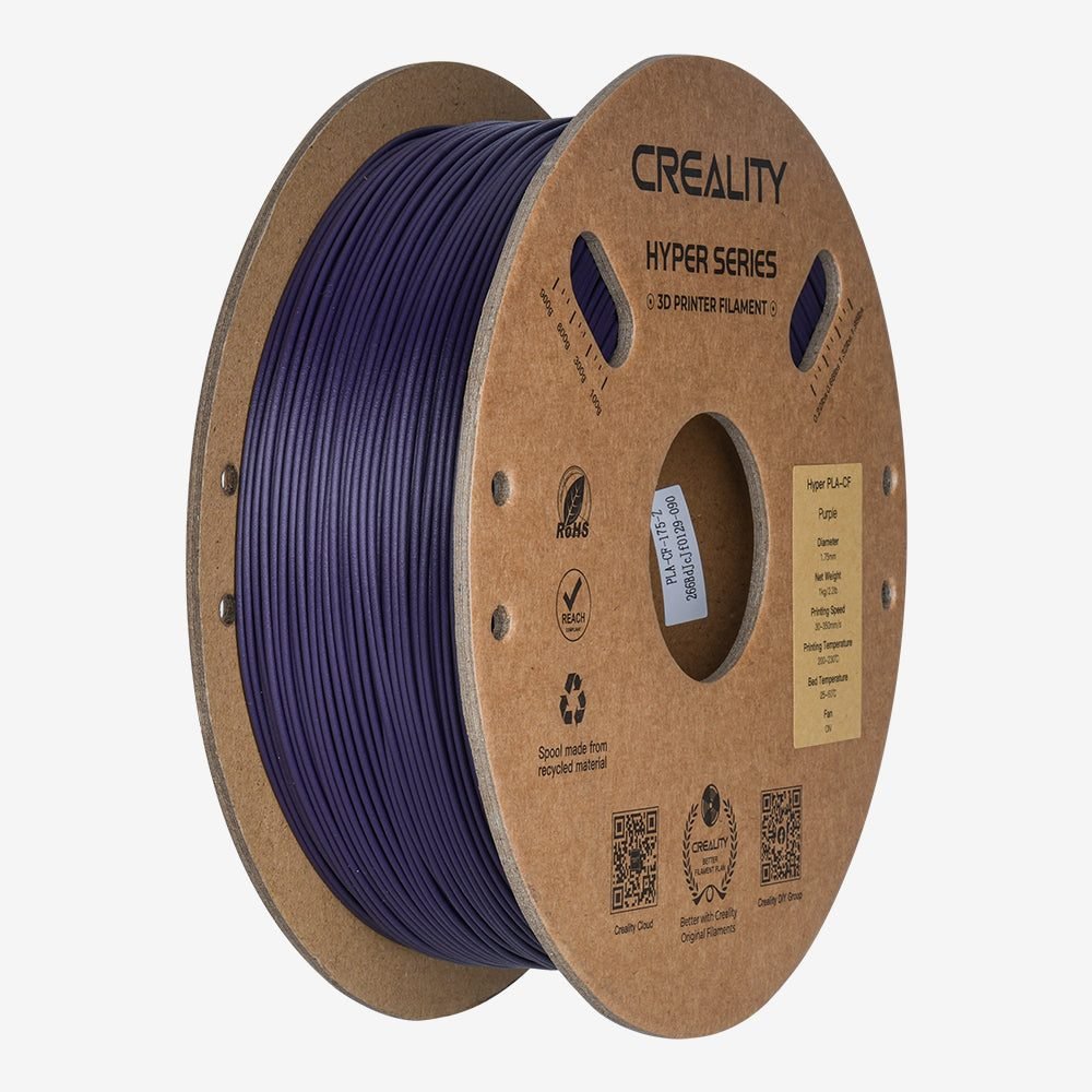 Creality Hyper PLA-CF Purple Carbon Fiber 3D Printer Filament, High Strength, 1 kg Spool1.75 Creality Hyper PLA-CF Purple Carbon Fiber 3D Printer Filament, High Strength, 1 kg Spool1.75