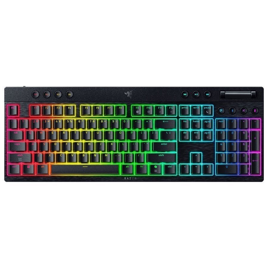 Razer BlackWidow V4 Low Profile HyperSpeed - Wireless / Bluetooth RGB Gaming Keyboard -Green Switch