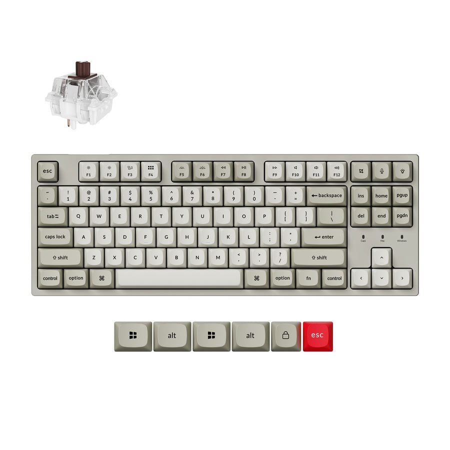 Keychron C1 Pro (C1PX-M3) QMK/VIA Mechanical Brown Sw. – 8K Polling Rate Hot Swap. 80% US Retro RGB Keychron C1 Pro (C1PX-M3) QMK/VIA Mechanical Brown Sw. – 8K Polling Rate Hot Swap. 80% US Retro RGB