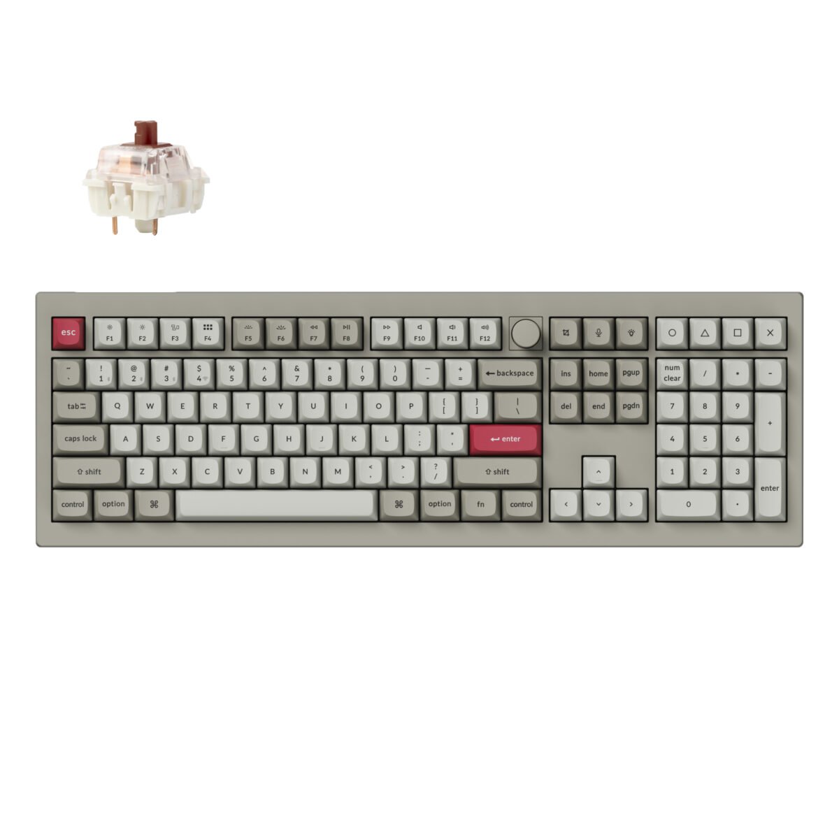 Keychron V6 Max Retro (V6M-R3) QMK/VIA BT/2,4/Wired Custom Mechanical Keyboard Brown Switch 100% Keychron V6 Max Retro (V6M-R3) QMK/VIA BT/2,4/Wired Custom Mechanical Keyboard Brown Switch 100%