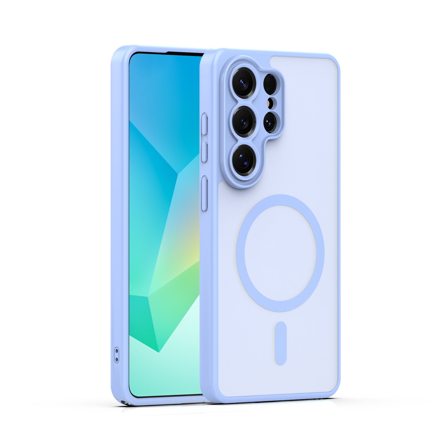 Mag Matt case for Samsung Galaxy S25 Ultra light blue camera protection