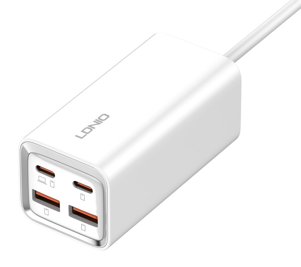 LDNIO σταθμός φόρτισης A4610C, 2x USB-C & 2x USB, 65W, PD/QC, λευκός LDNIO σταθμός φόρτισης A4610C, 2x USB-C & 2x USB, 65W, PD/QC, λευκός