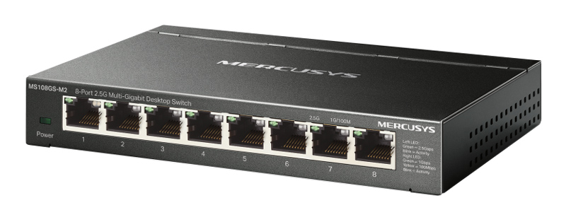 MERCUSYS desktop switch MS108GS-M2, 8x 2.5Gbps θύρες, UN/1.0 MERCUSYS desktop switch MS108GS-M2, 8x 2.5Gbps θύρες, UN/1.0