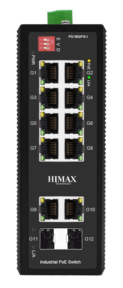 HIMAX industrial PoE switch PS1802FG-I, 8x GE PoE/2x GE/2x GF SFP θύρες, έως 1000Mbps HIMAX industrial PoE switch PS1802FG-I, 8x GE PoE/2x GE/2x GF SFP θύρες, έως 1000Mbps