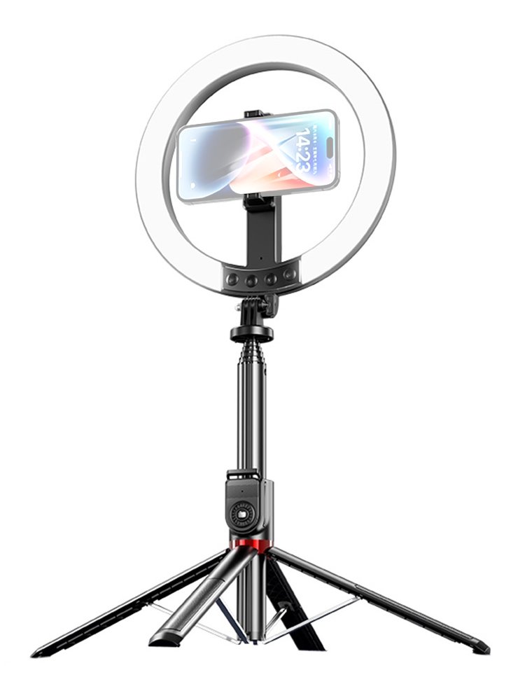 USAMS φωτιστικό δαχτυλίδι LED ZB323 με τρίποδο & βάση smartphone, μαύρο USAMS φωτιστικό δαχτυλίδι LED ZB323 με τρίποδο & βάση smartphone, μαύρο