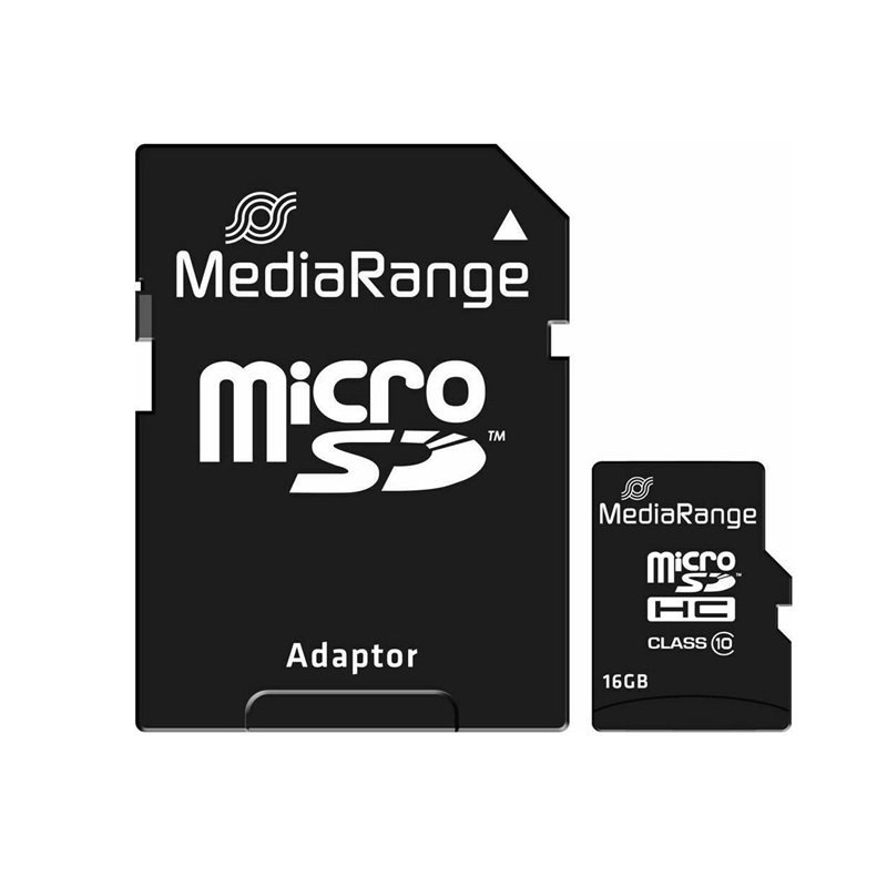 Κάρτα Μνήμης MicroSDHC Class 10 MediaRange 16GB with SD Adapter MR958