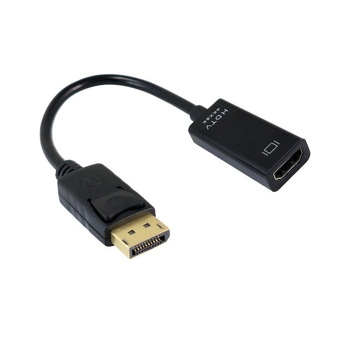 POWERTECH αντάπτορας DisplayPort σε HDMI CAB-DP076, 4K/60Hz, 0.1m, μαύρος