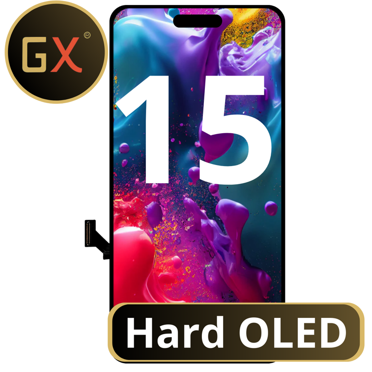 GX Hard OLED Οθόνη με Μηχανισμό Αφής για iPhone 15 Μαύρο