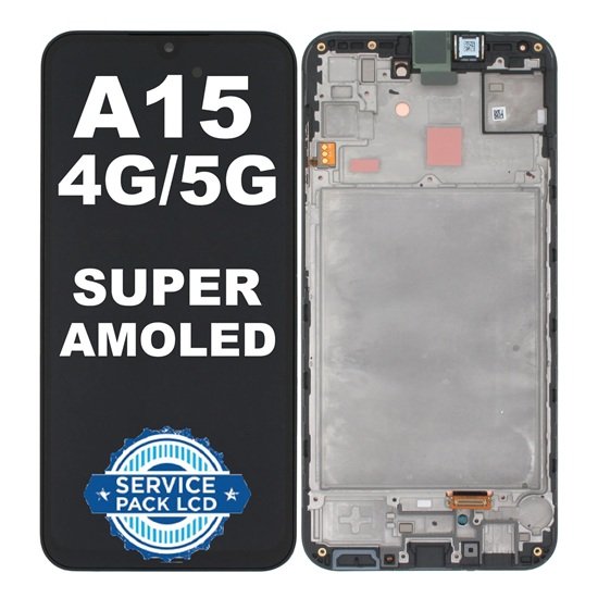 Γνήσια Original Οθόνη + Touch Screen Digitizer Μηχανισμός Αφής + Frame Bezel for Samsung Galaxy A15 4G (SM-A155F, SM-A155F/DSN) / A15 5G (SM-A156B, SM-A156B/DS) Μαύρο GH82-33638A (Service Pack)