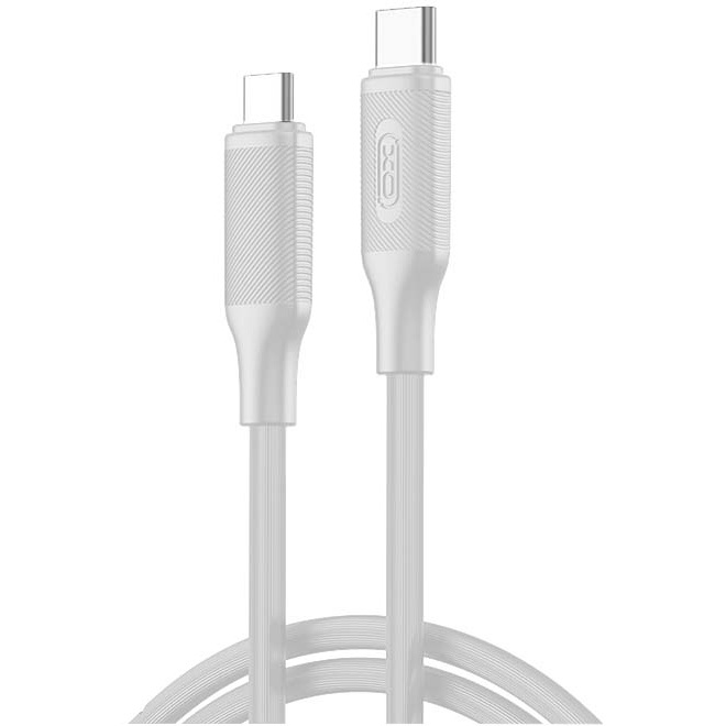 XO NB-Q265B Λευκό Μινιμαλιστικό Καλώδιο PD USB 2.0 Cable USB-C male - USB-C 60W 1m
